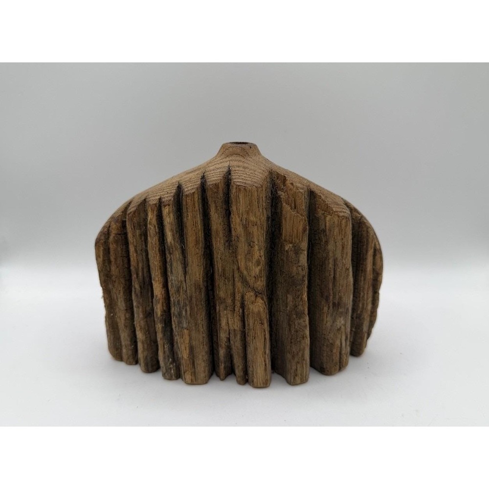 Vintage Signed W. Schwab Natural Edge Wood Vessel Sculpture Rustic Studio Art